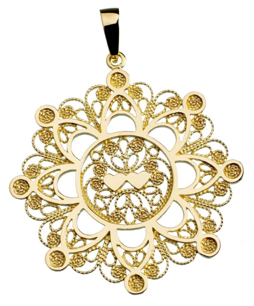 Ciondolo Presentosa Cod. PBT5 Oro Giallo 750‰ - diam. 4,1 cm
